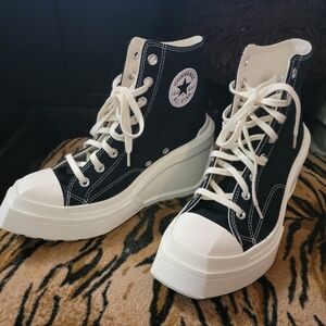 Converse Black and White Platform High Top Sneakers